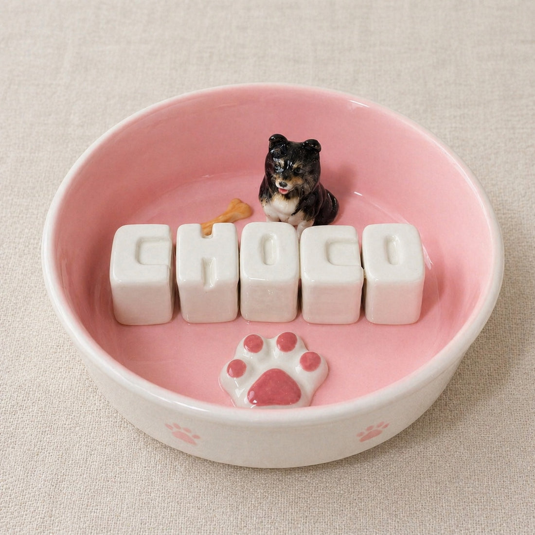 Personalized Pet Bowl with Custom Name, Handmade Ceramic Dog & Cat Bowl, Custom Pet Photo Gift, Unique Pet Lover Keepsake