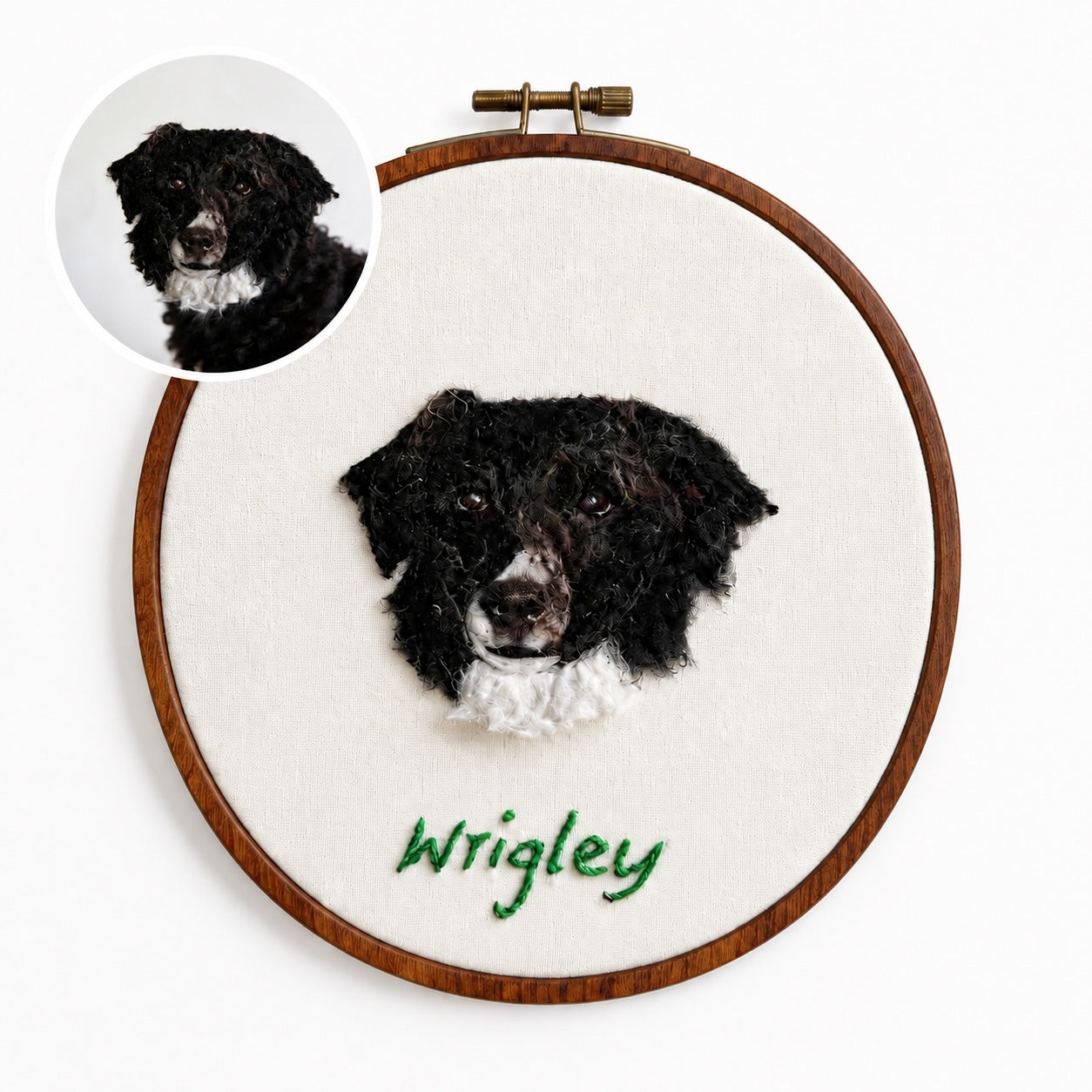 Custom Wool Felt Pet Portrait - Embroidered Wool Art｜Pet Memorial