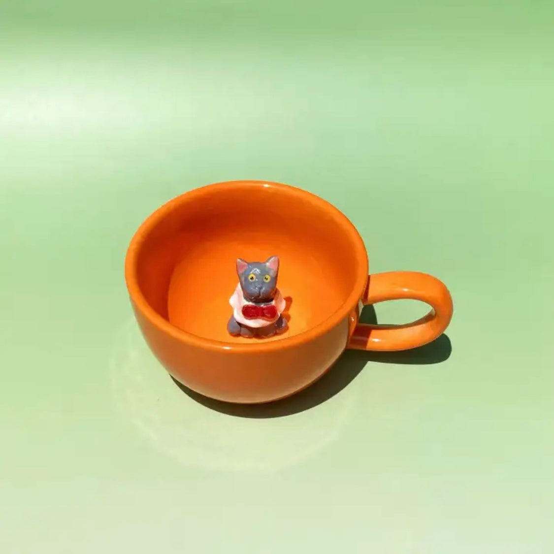 Colorful 3D Pet Mug – Custom Dog or Cat Inside | 6 Dopamine Colors | 1 or 2 Pets | 350ml Ceramic Cup