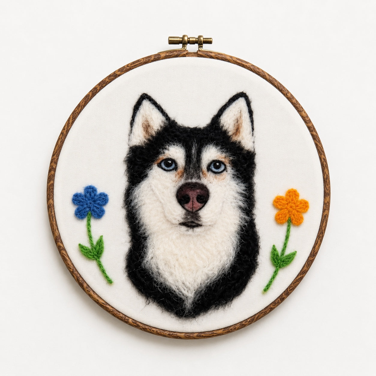 Custom Wool Felt Pet Portrait - Embroidered Wool Art｜Pet Memorial