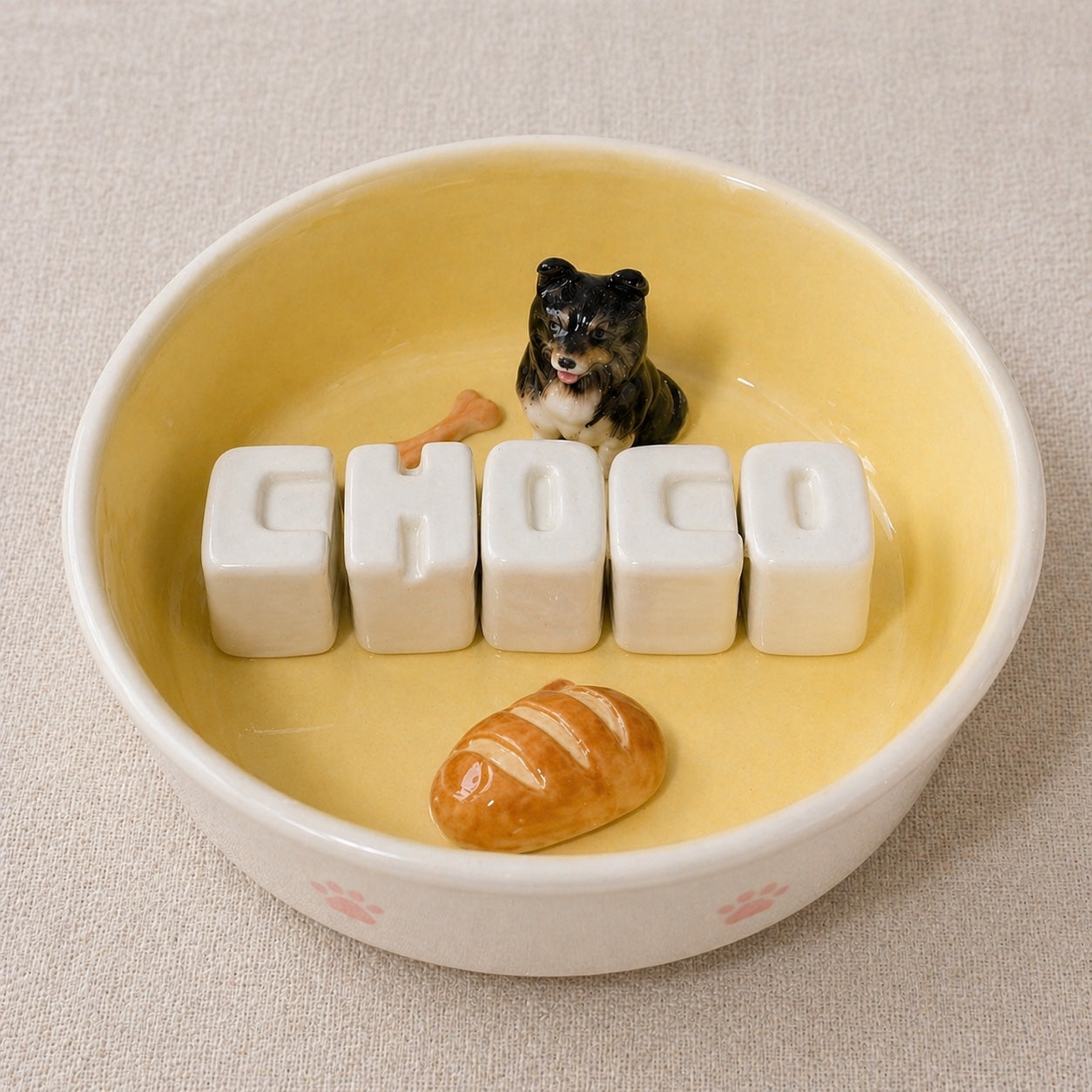 Personalized Pet Bowl with Custom Name, Handmade Ceramic Dog & Cat Bowl, Custom Pet Photo Gift, Unique Pet Lover Keepsake