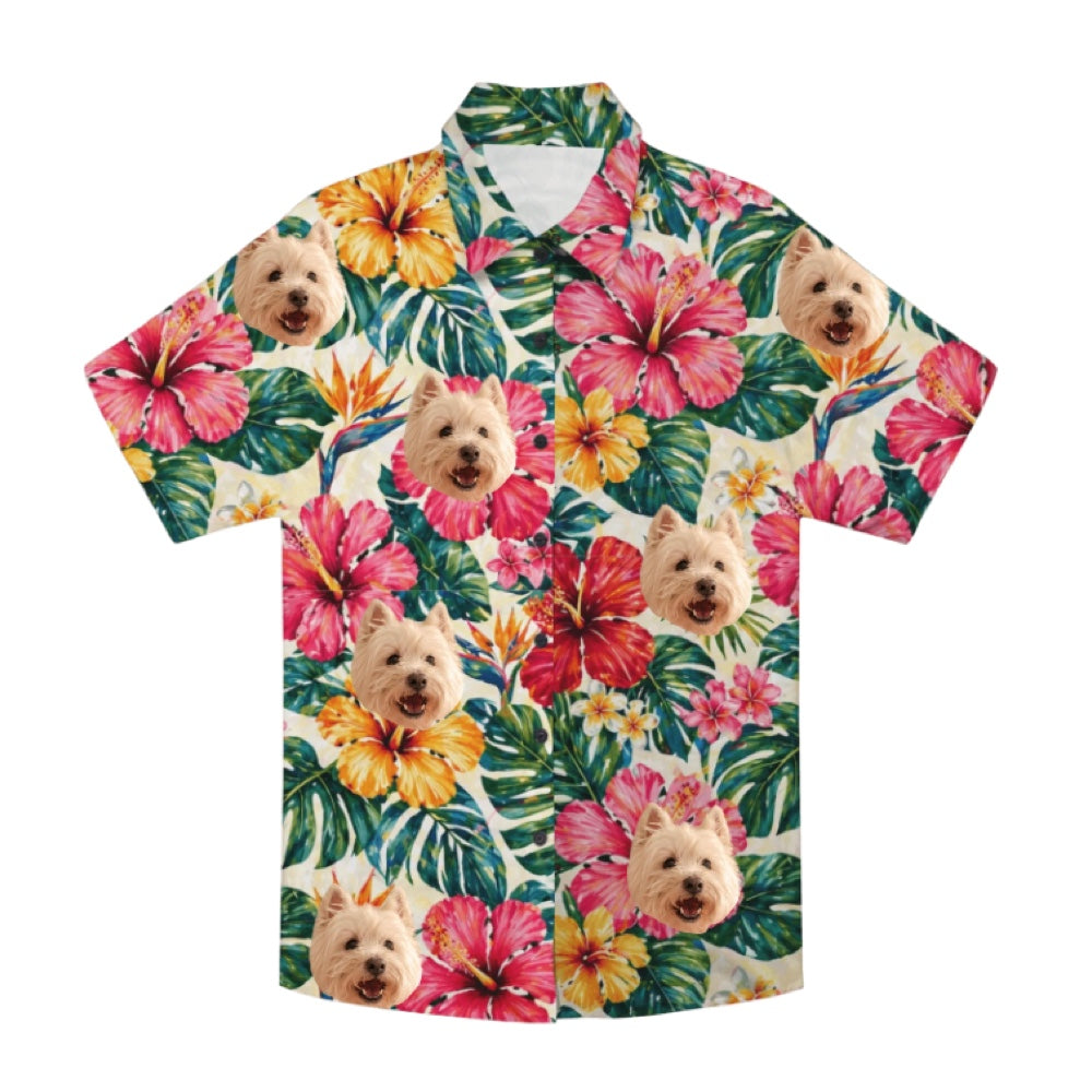 Personalized Face Custom Unisex Tropical Hawaiian Aloha Shirt