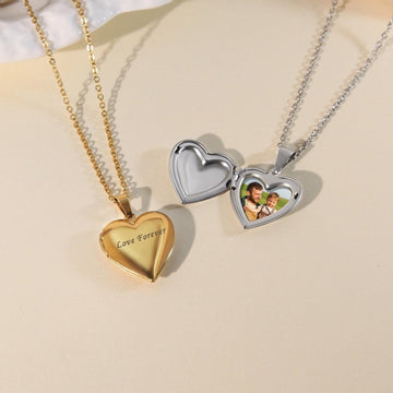 Laser Engraved Heart Locket – DIY Photo Necklace on Mother's Day