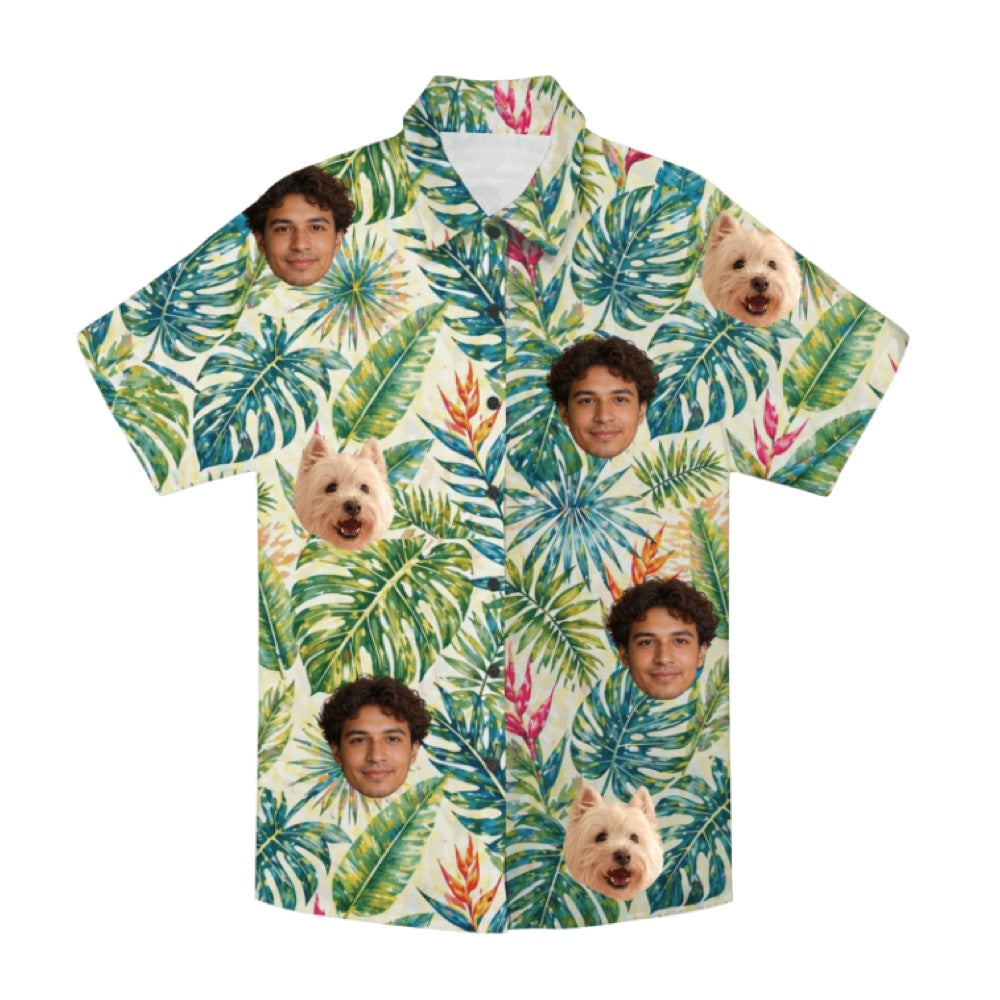 Personalized Face Custom Unisex Tropical Hawaiian Aloha Shirt