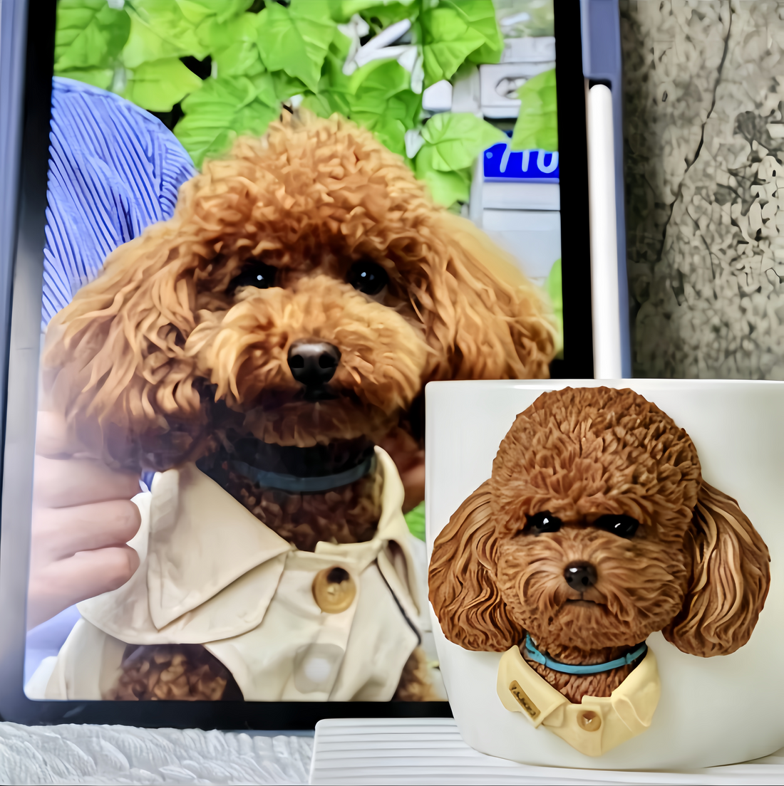 Customized polymer clay pet mug
