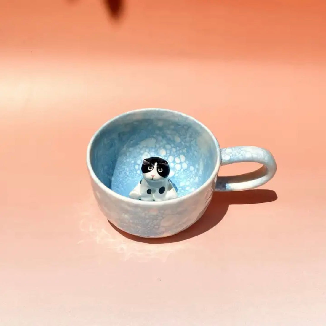 Custom Snowflake Pet Mug – 350ml Ceramic Cup with 1 or 2 Pet Figurines