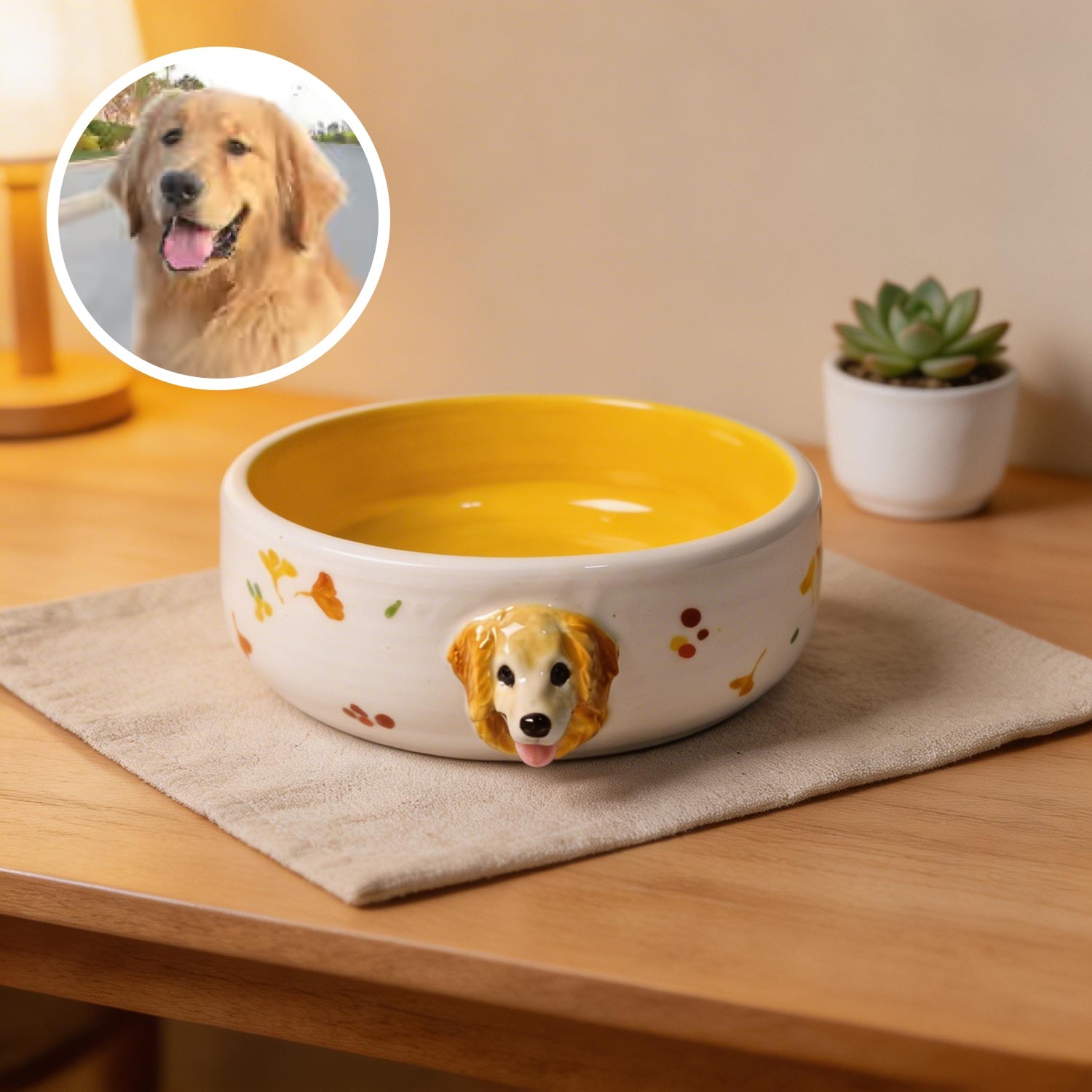 Custom Pet Bowl with 3D Pet Head – Personalized Dog & Cat Feeding Bowl
