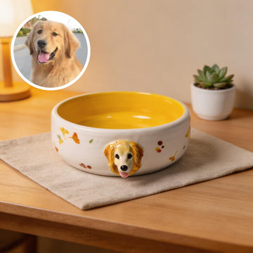 Custom Pet Bowl with 3D Pet Head – Personalized Dog & Cat Feeding Bowl