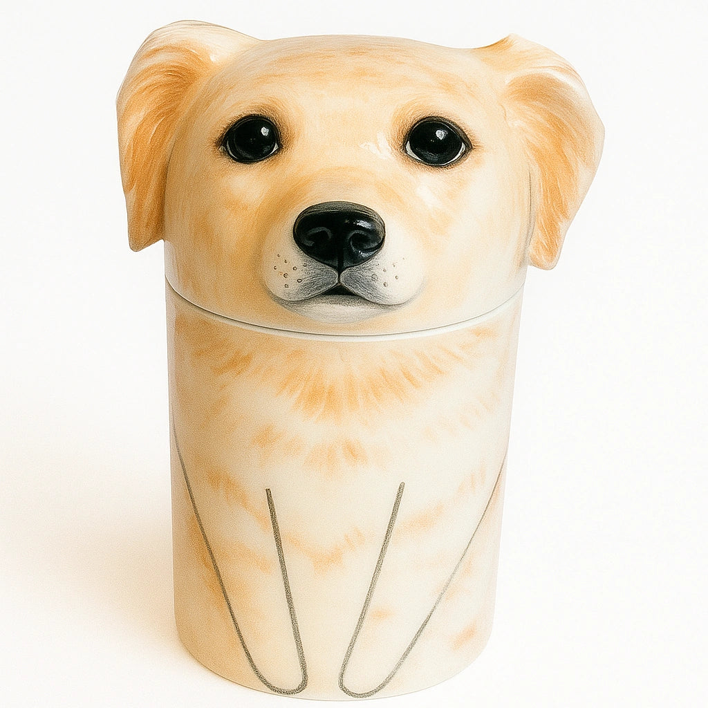 Custom Pet Urn for Dog Ashes - Personalized Ceramic Memorial Keepsake with Engraved Name & Photo, Handmade Pet Cremation Urn for Small Medium Large Dogs