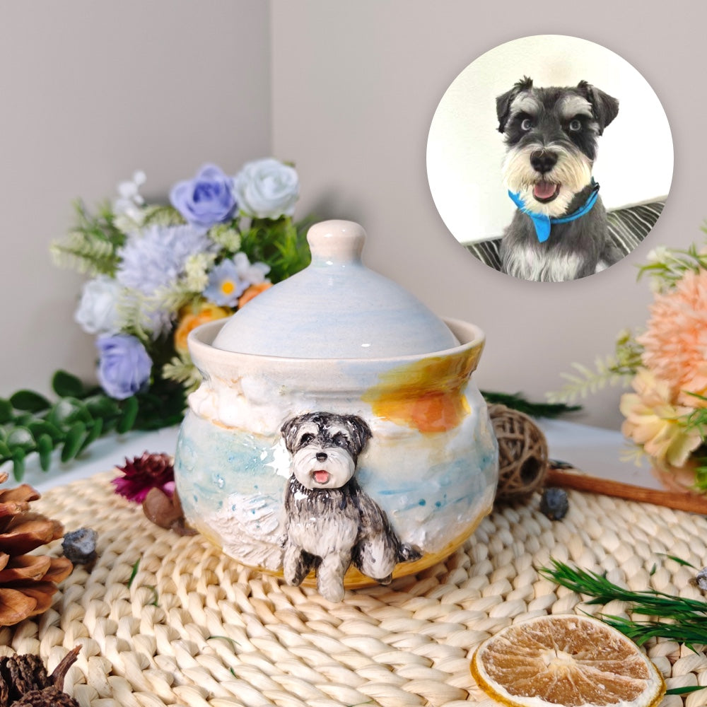 🌊 Custom Pet Photo Urn – Handcrafted Ceramic Memorial (12oz)