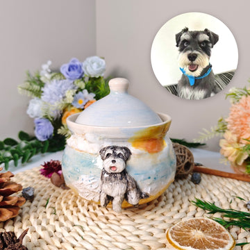 🌊 Custom Pet Photo Urn – Handcrafted Ceramic Memorial (12oz)