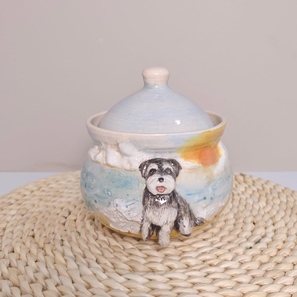 🌊 Custom Pet Photo Urn – Handcrafted Ceramic Memorial (12oz)