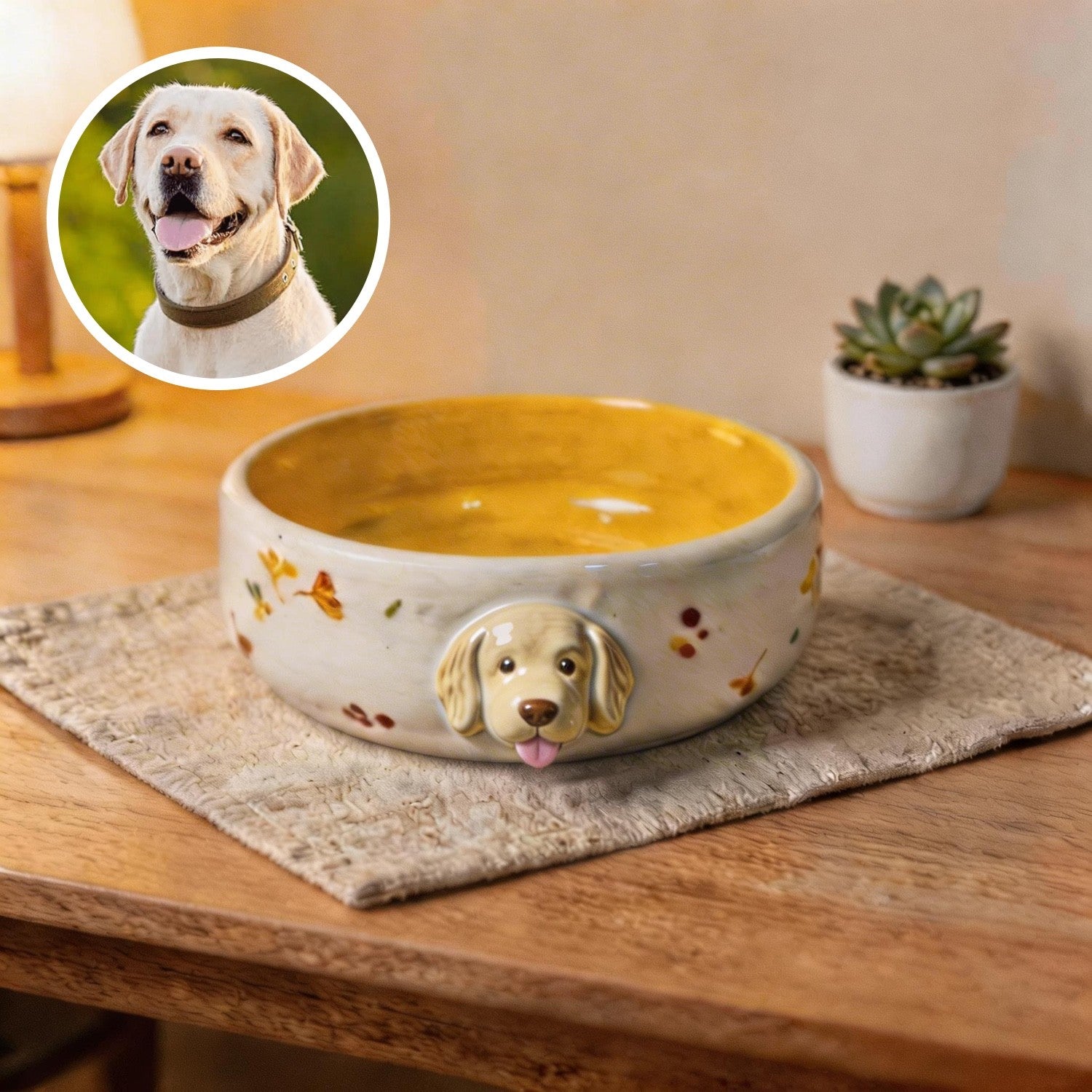 Custom Pet Bowl with 3D Pet Head – Personalized Dog & Cat Feeding Bowl