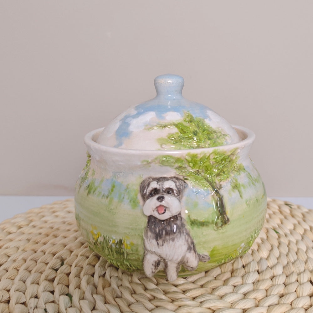 🌊 Custom Pet Photo Urn – Handcrafted Ceramic Memorial (12oz)