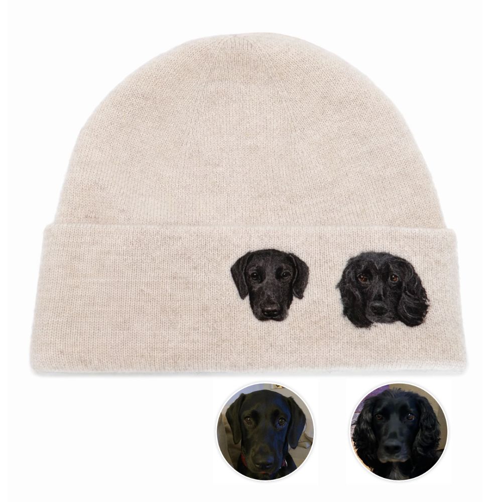 🧵 Custom Pet Portrait Wool Beanie – Hand-Felted Needle Art Hat