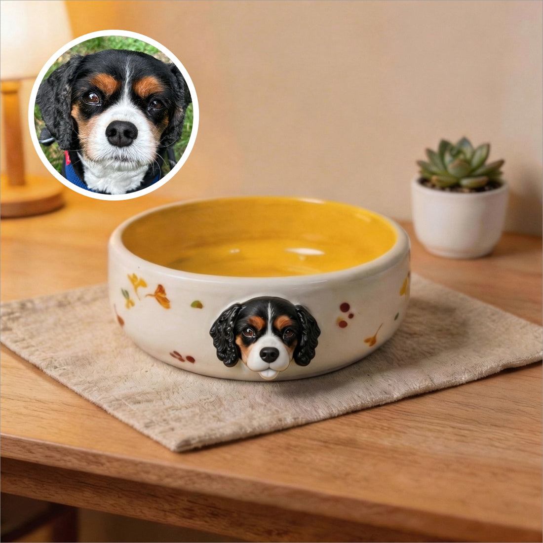 Custom Pet Bowl with 3D Pet Head – Personalized Dog & Cat Feeding Bowl
