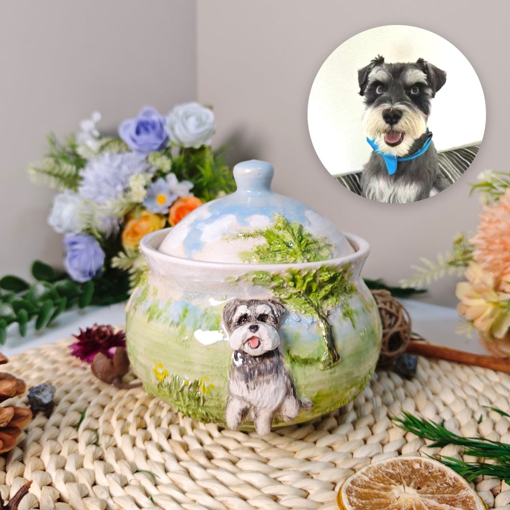 🌊 Custom Pet Photo Urn – Handcrafted Ceramic Memorial (12oz)
