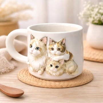 Custom Pet 3D Head Mug – Personalized Dog & Cat Ceramic Coffee Mug