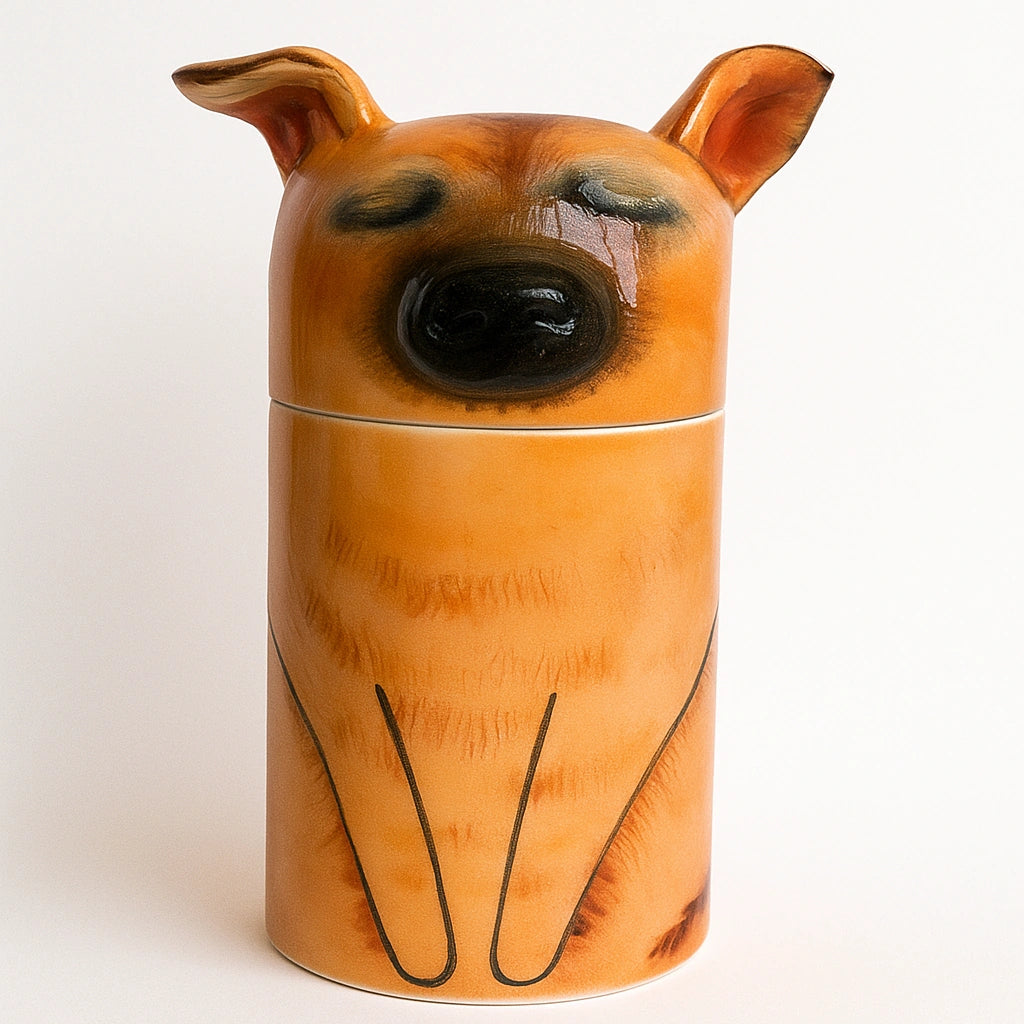 Custom Pet Urn for Dog Ashes - Personalized Ceramic Memorial Keepsake with Engraved Name & Photo, Handmade Pet Cremation Urn for Small Medium Large Dogs
