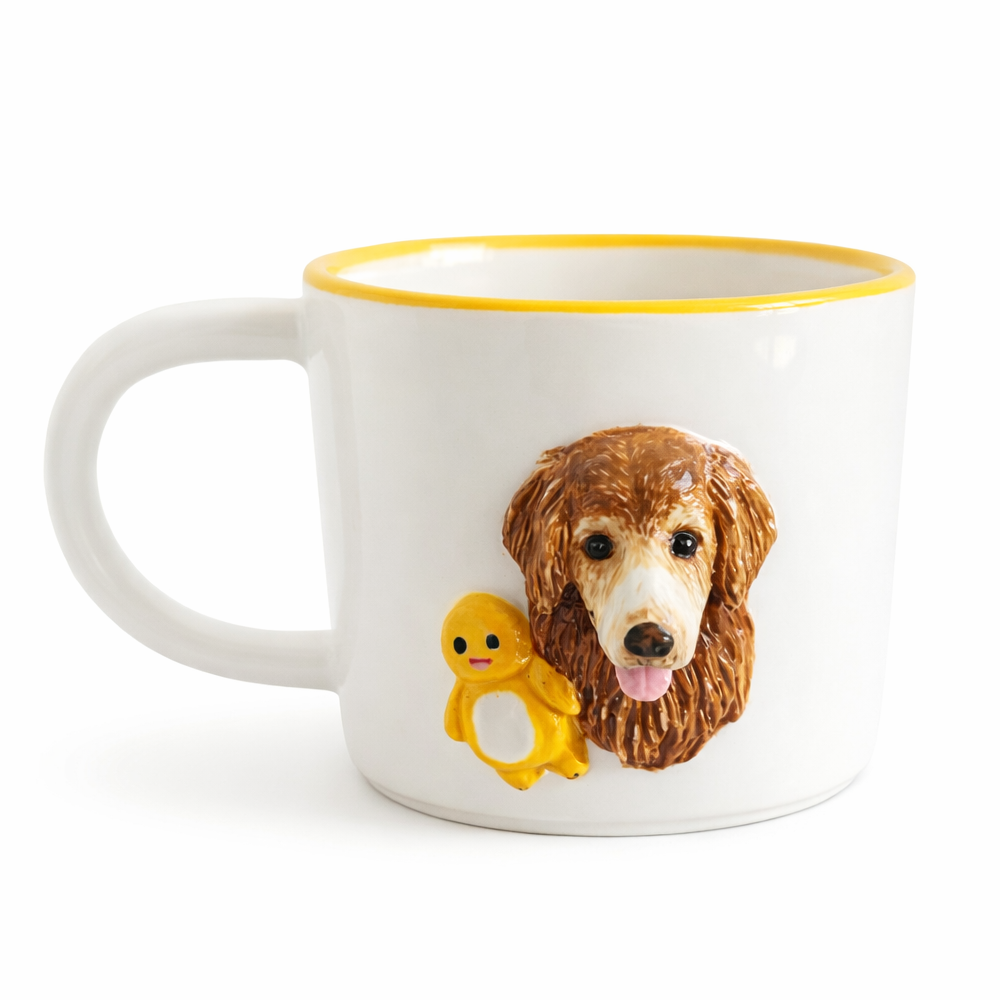 Custom Pet 3D Head Mug – Personalized Dog & Cat Ceramic Coffee Mug