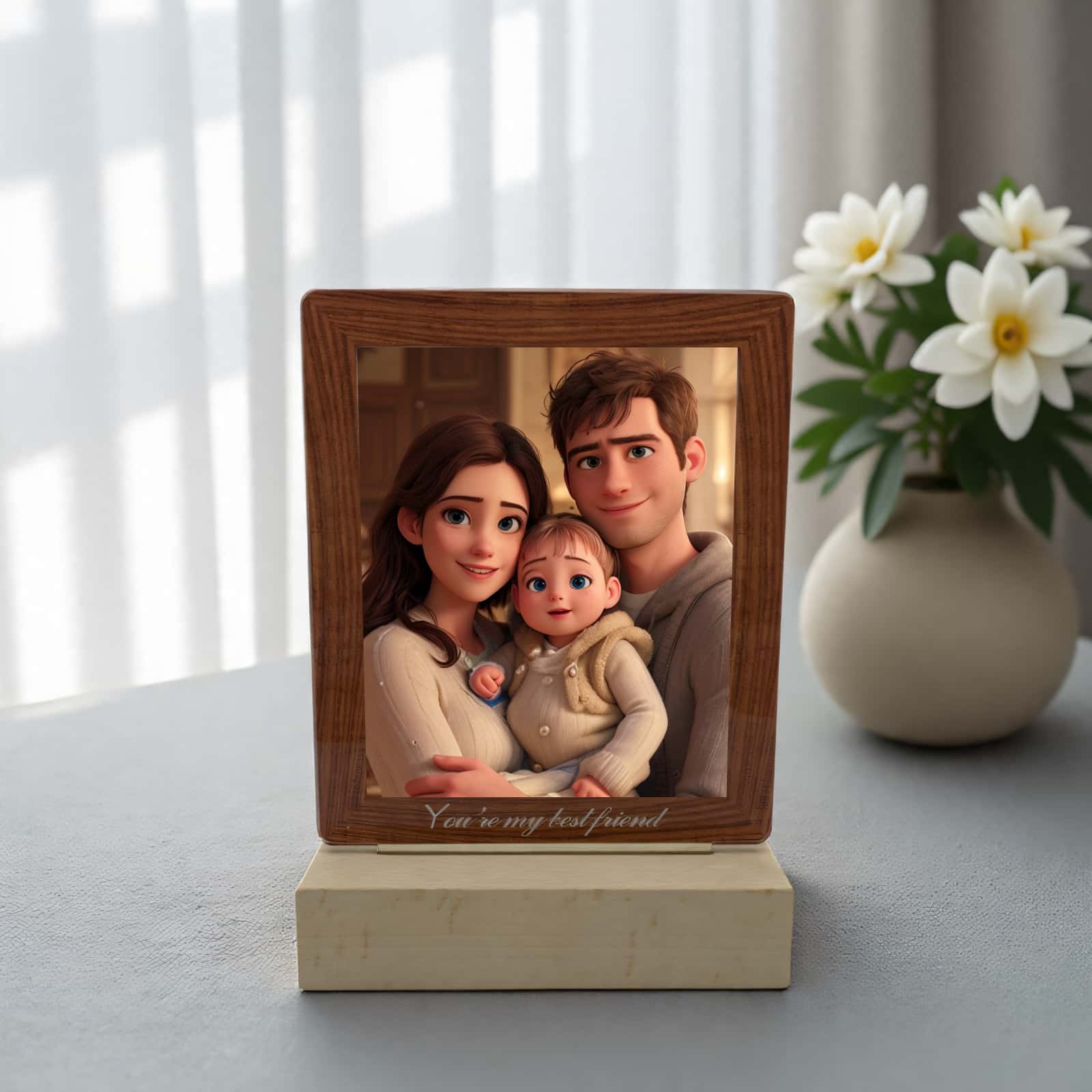 Custom Acrylic Photo Frame with LED Light – Perfect for Personalized Gifts and Home Decor