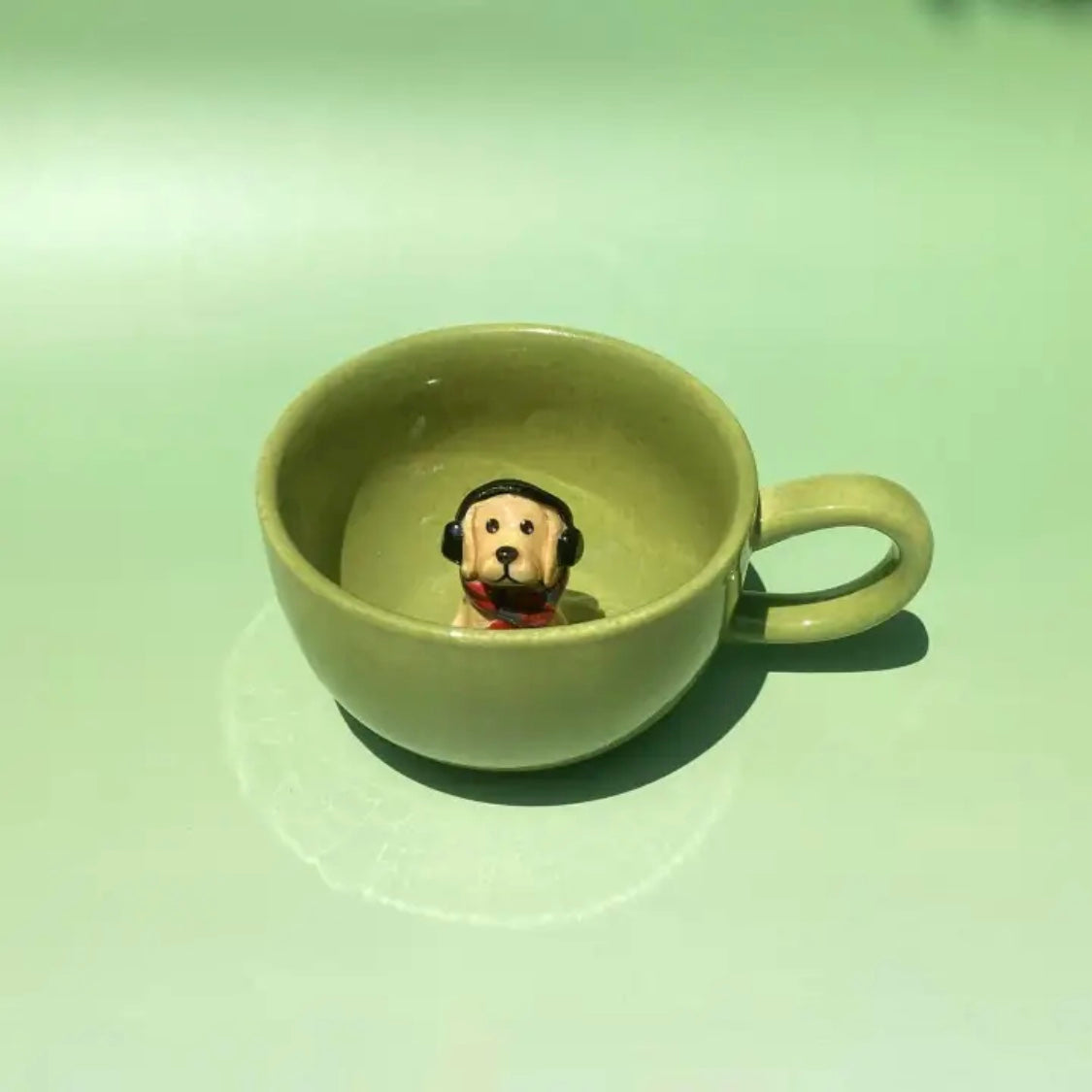 Colorful 3D Pet Mug – Custom Dog or Cat Inside | 6 Dopamine Colors | 1 or 2 Pets | 350ml Ceramic Cup