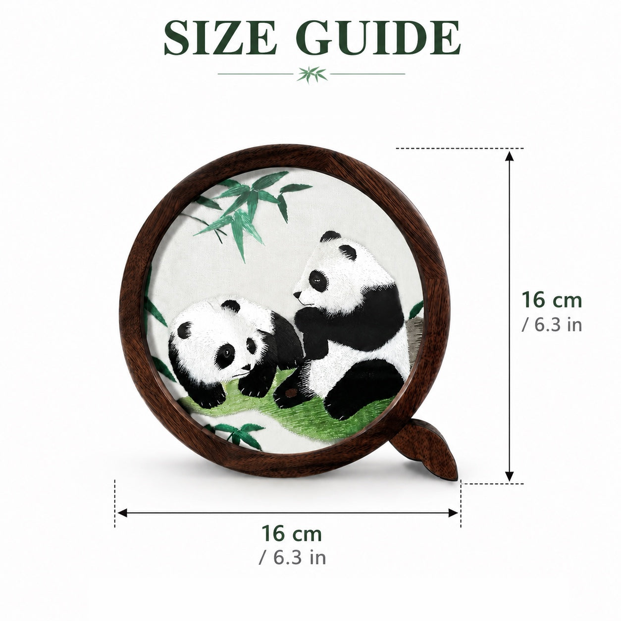 Custom Sichuan Embroidery Panda Walnut Wood Display Frame – Personalized Shu Embroidery Art Plaque Personalized