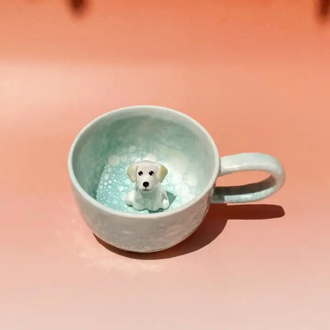 Custom Snowflake Pet Mug – 350ml Ceramic Cup with 1 or 2 Pet Figurines