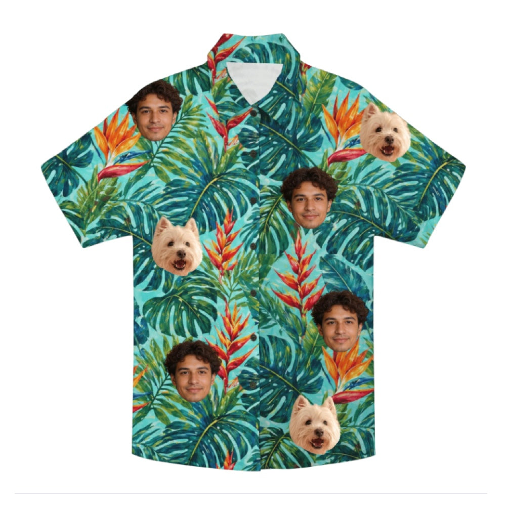 Personalized Face Custom Unisex Tropical Hawaiian Aloha Shirt