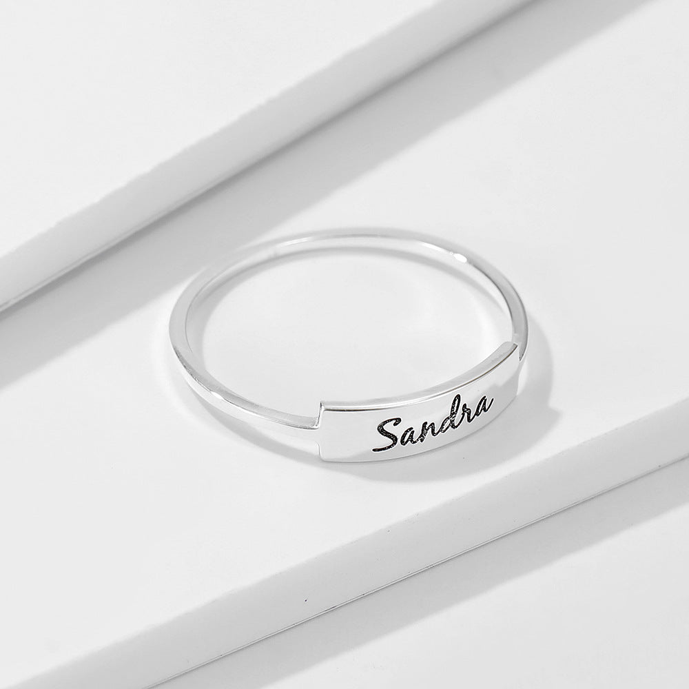 Full Silver Name1 Ring