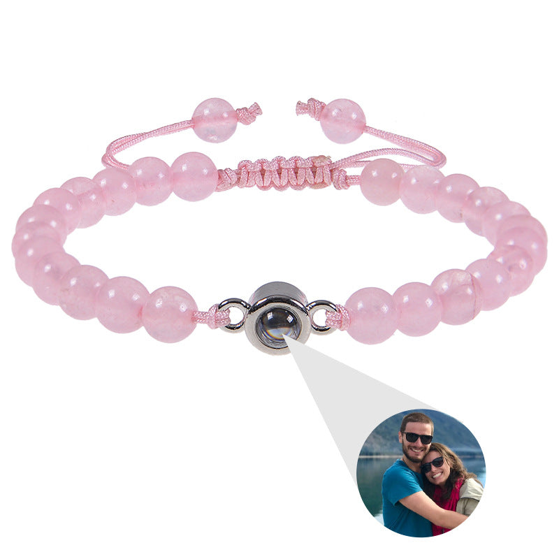Personalized Circle Photo Bead Bracelet